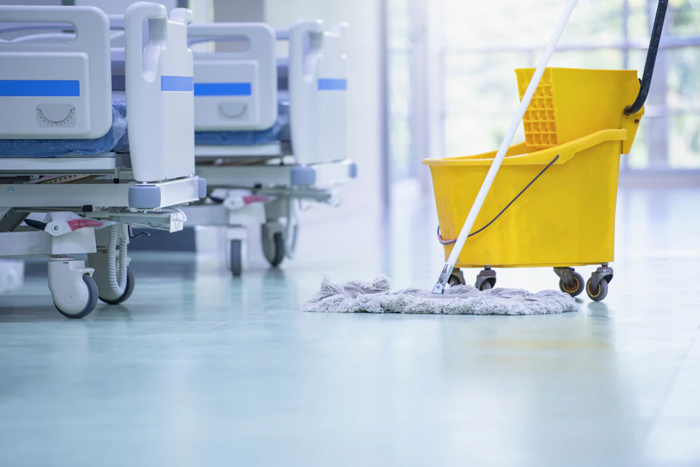 Mop and mop bucket in a hospital Janitorial Services in Nashville, TN: How We Keep Healthcare Facilities Clean